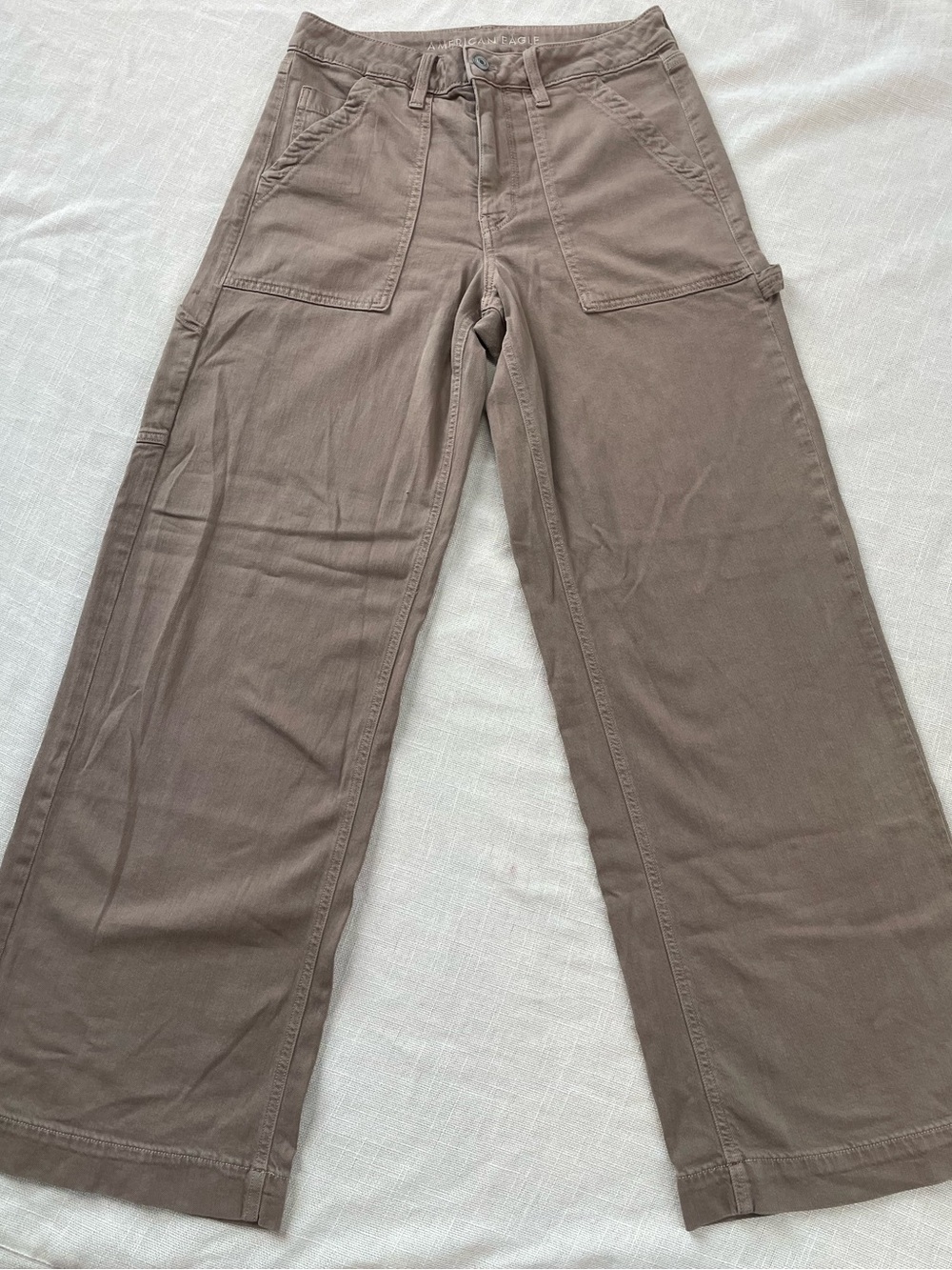 American Eagle Outfitters Women’s Super High-Rise Baggy Wide Leg Taupe Brown 6R